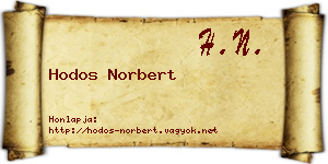 Hodos Norbert névjegykártya