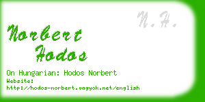 norbert hodos business card